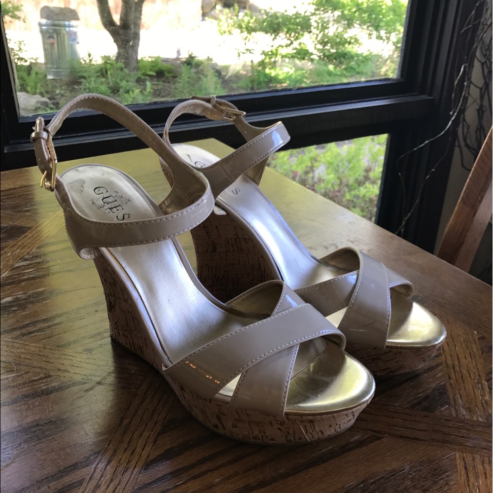 Nude Guess Wedges