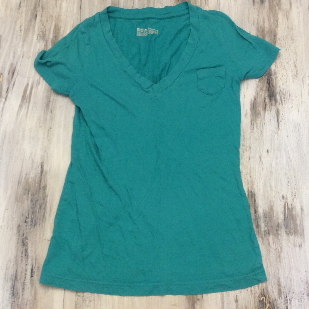 Teal V Neck Tee