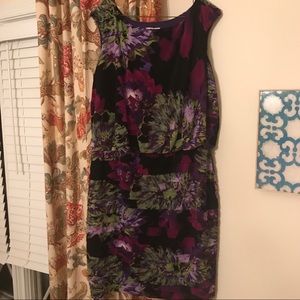 London Times Floral Shutter Blouson Dress