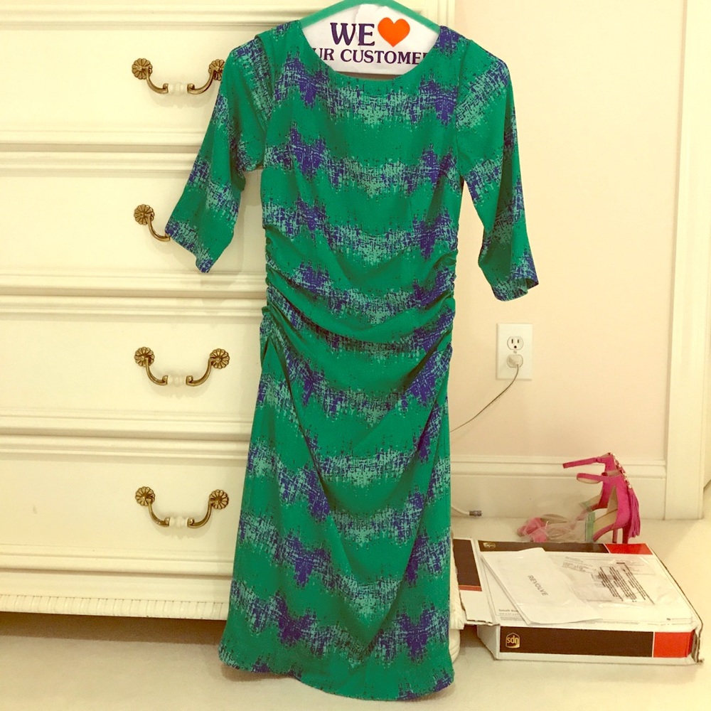 Vibrant Anthropologie dress made by Tracy Reese