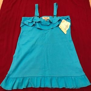 Girls ruffled top with wooden accents - Large