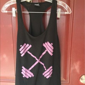 OMT Active Black & Purple Barbell Tank