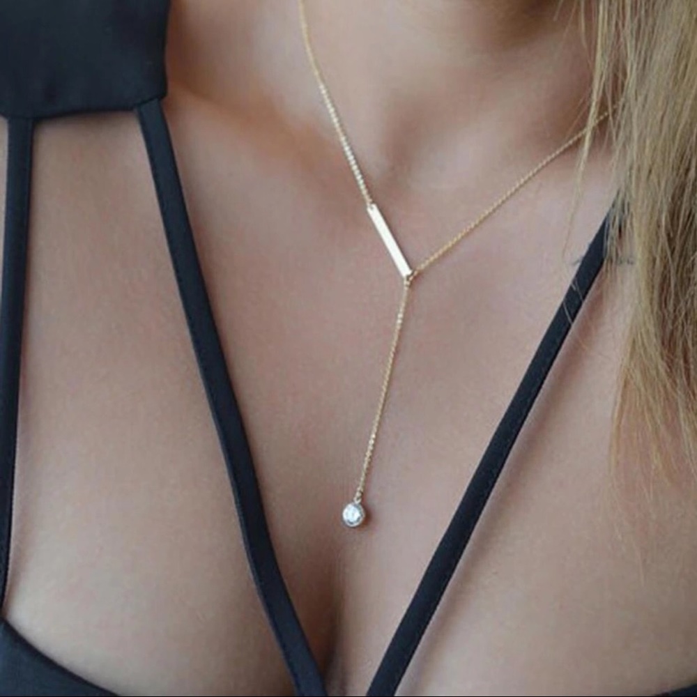 Gold Crystal Necklace - Picture 1 of 2