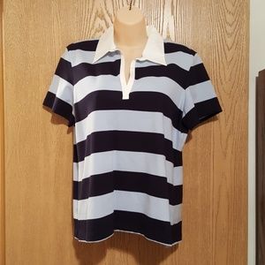 TOMMY HILFIGER collared, short-sleeved v-neck tee