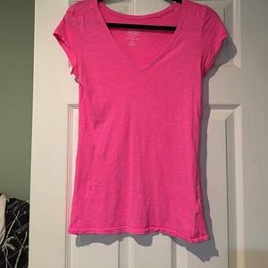Kohls SO Pink Vneck Top