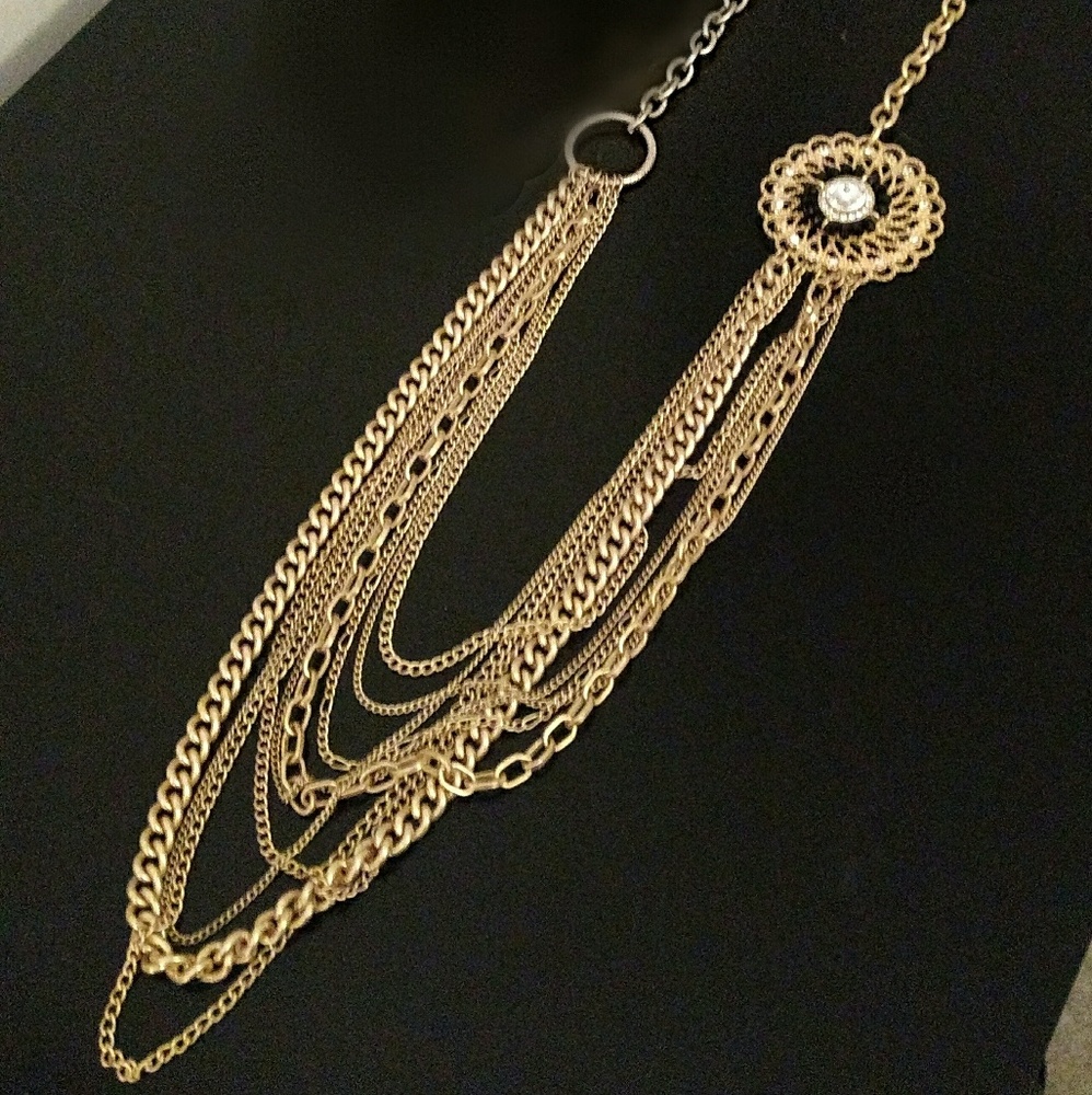 NWOT Long Gold and Black Neu Necklace