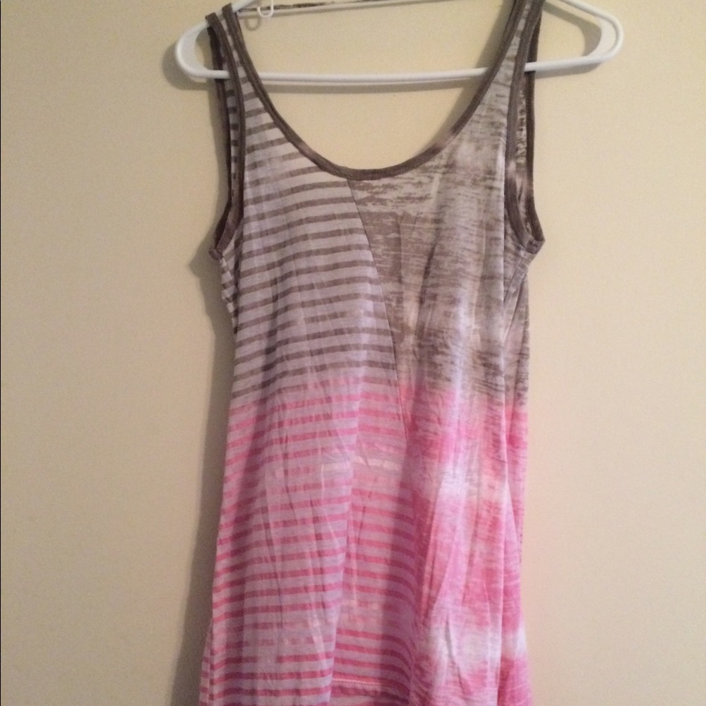  Gypsy Daisy Cross Tank - Pink & Taupe XS