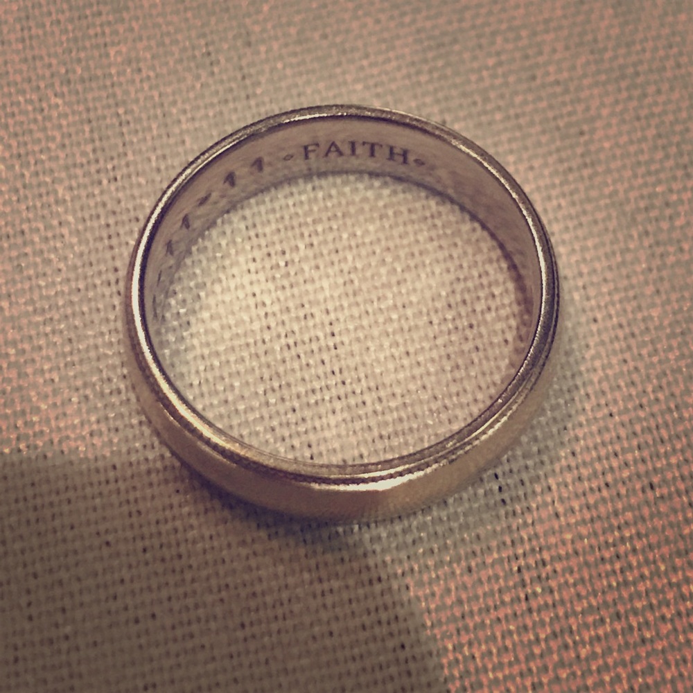 Wedding band, beautiful word inside