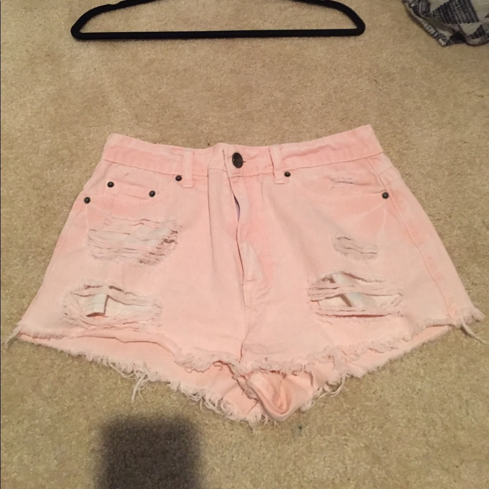 Light pink high waisted shorts