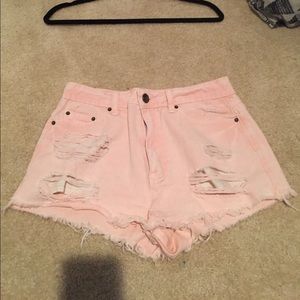 Light pink high waisted shorts