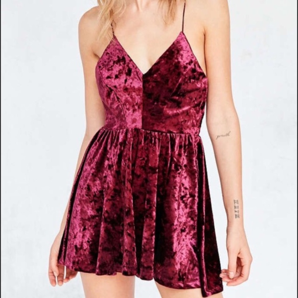 Urban outfitters velvet romper