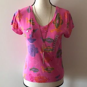 Fresh produce fish blouse NWT