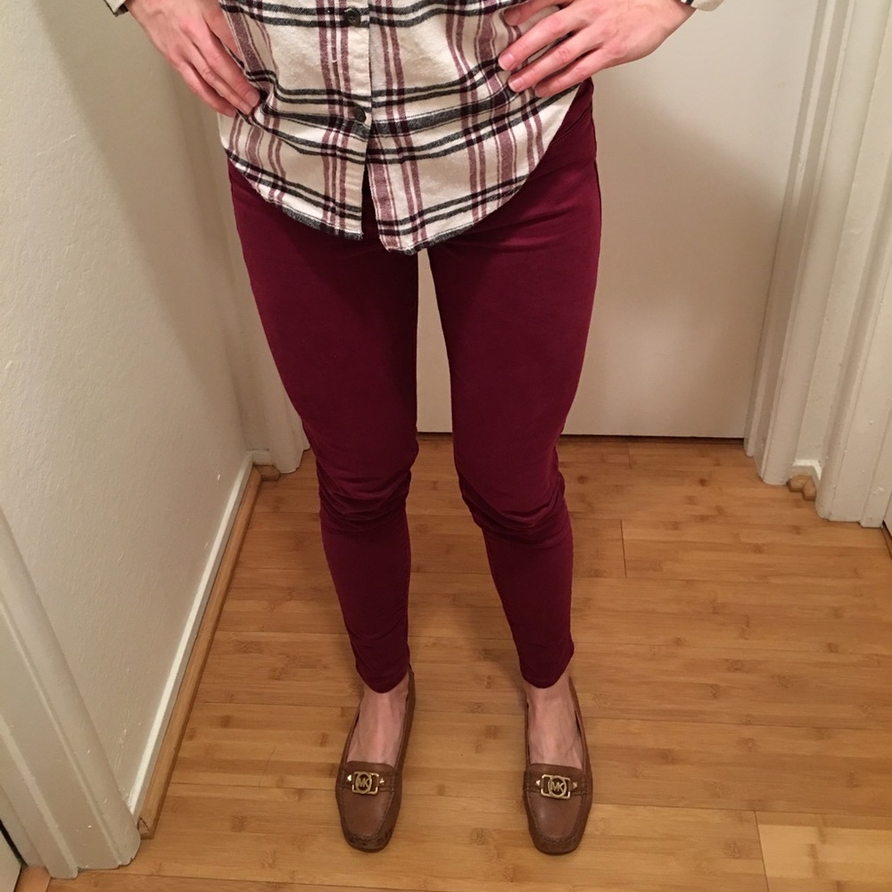 ZARA Burgundy Skinny Jeans