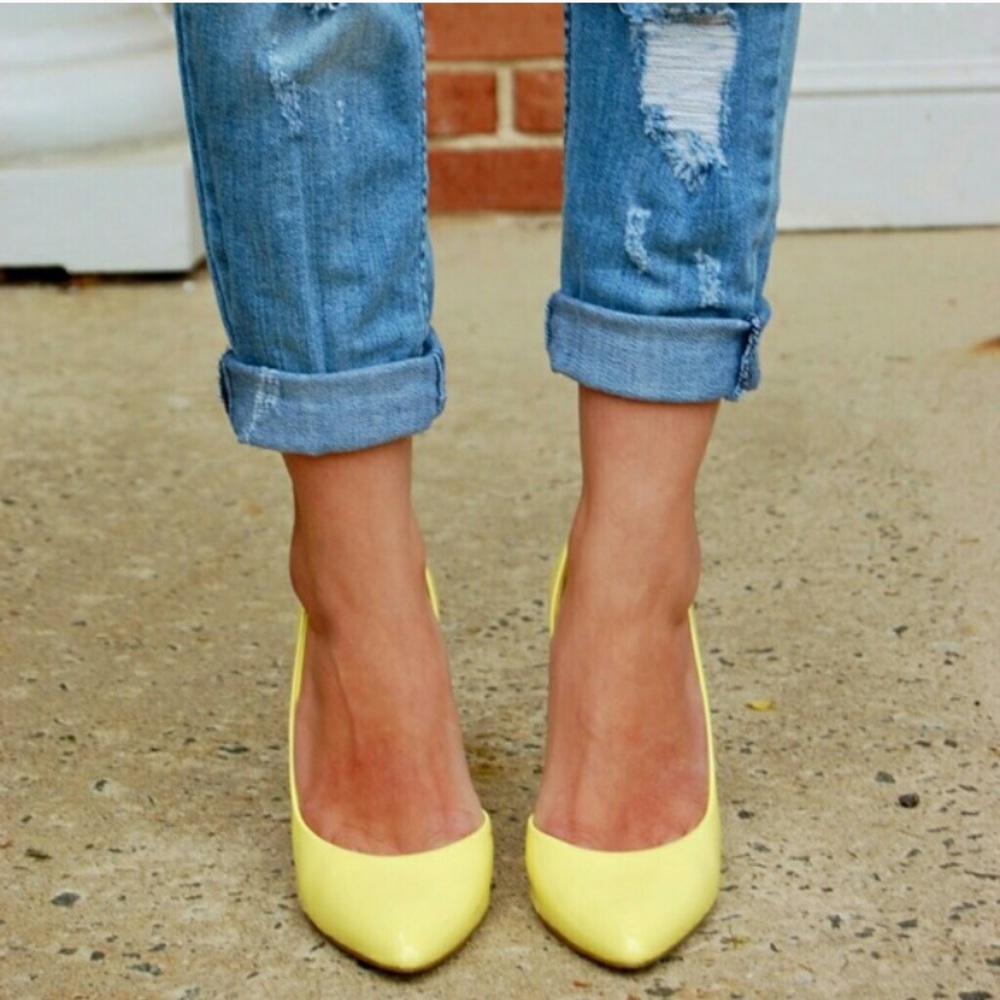 Yellow D'Orsay Pumps