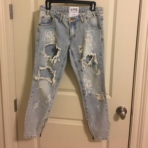 one teaspoon jeans: trashed free birds