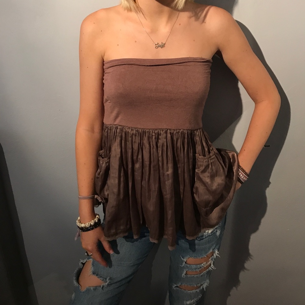 Pinkish Brown Versatile Satin top/skirt!!