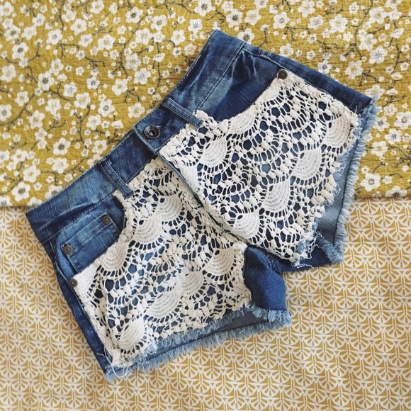 Free People Pants - Cheeky Lace Festival Shorts