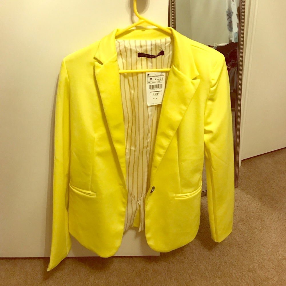 Bright yellow Zara Women's Blazer