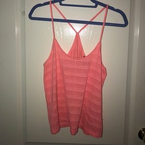 Pink spaghetti strap tank up