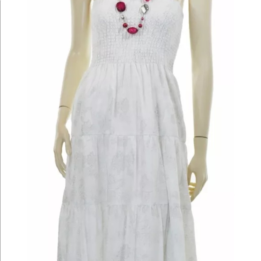 WHBM white strapless dress XL