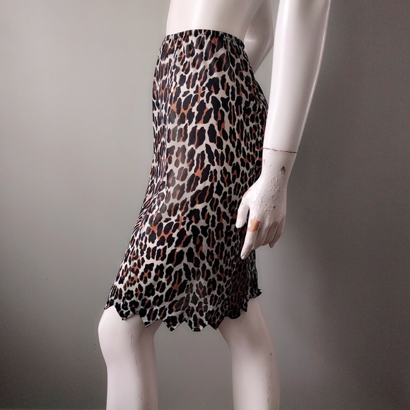 Vintage 1960s Vanity Fair Leopard Print Pinup Lingerie Zigzag Hem Half Slip S - Picture 3 of 5