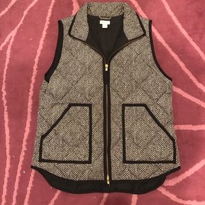 J CREW VEST HERRINGBONE PRINT