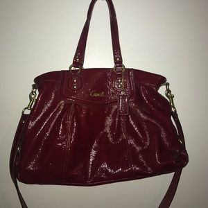 Red leather authentic Coach purse
