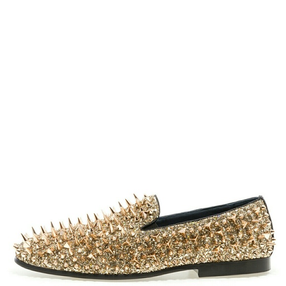 JUMP NEWYORK LORD GOLD SPIKE LOAFERS