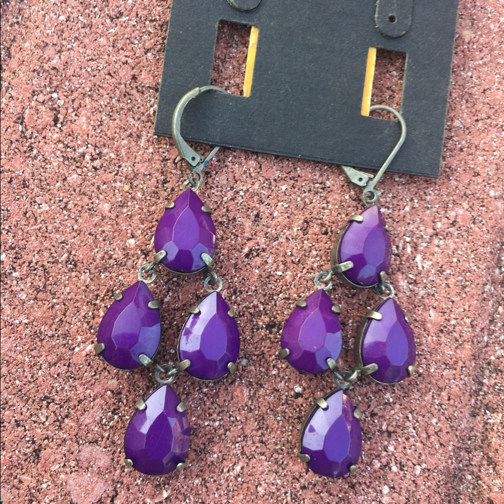 Katie Stein : PURPLE raindrop earrings