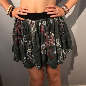 Olive Green Floral Skirt!!