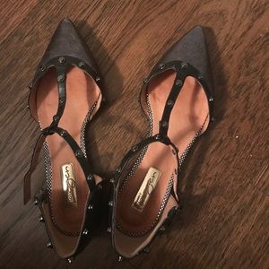 Halogen silver and black shoes with studs