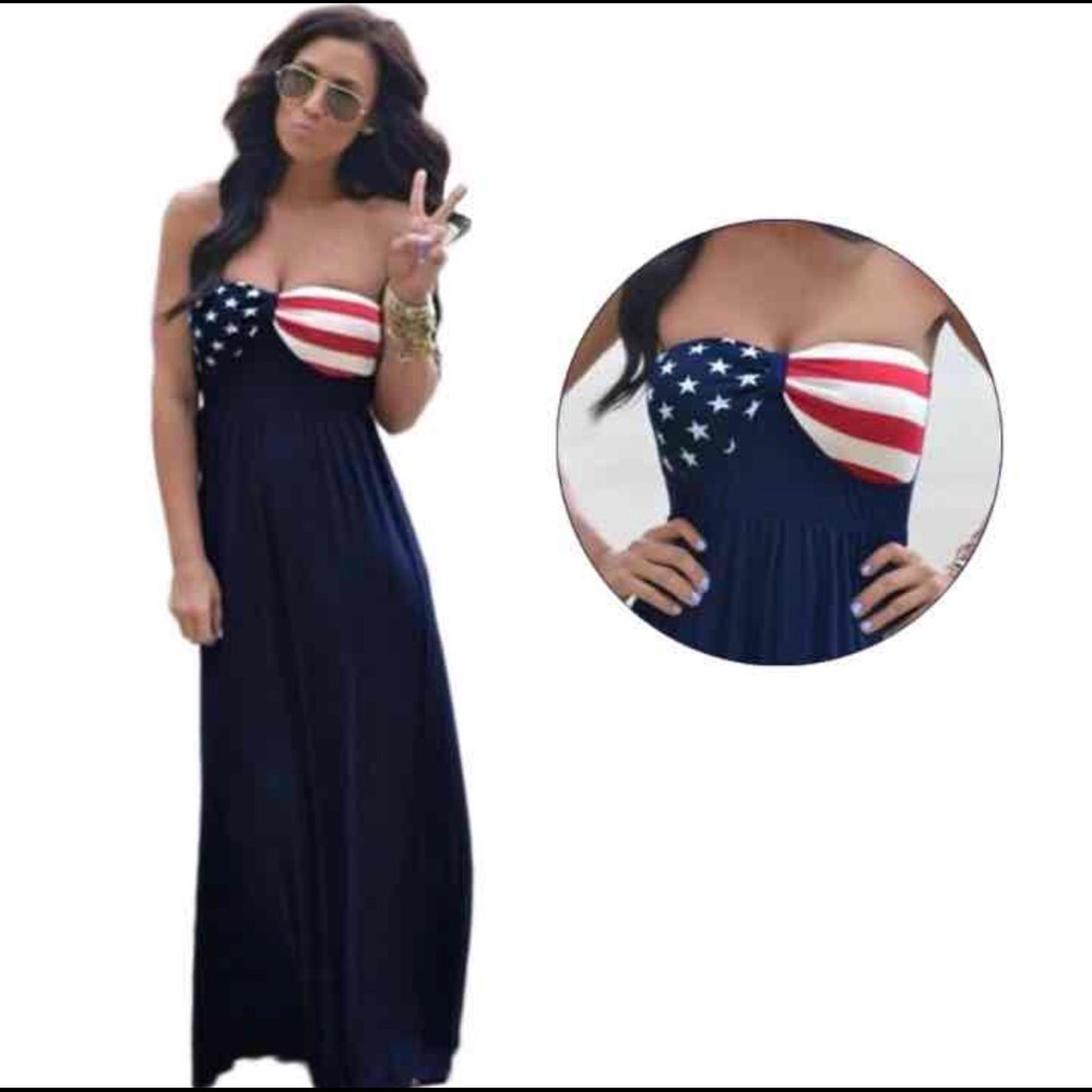 American flag maxi dress patriotic for 4th of july