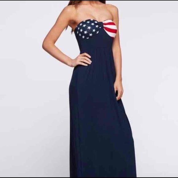 American flag maxi dress patriotic for 4th of july - Picture 2 of 4