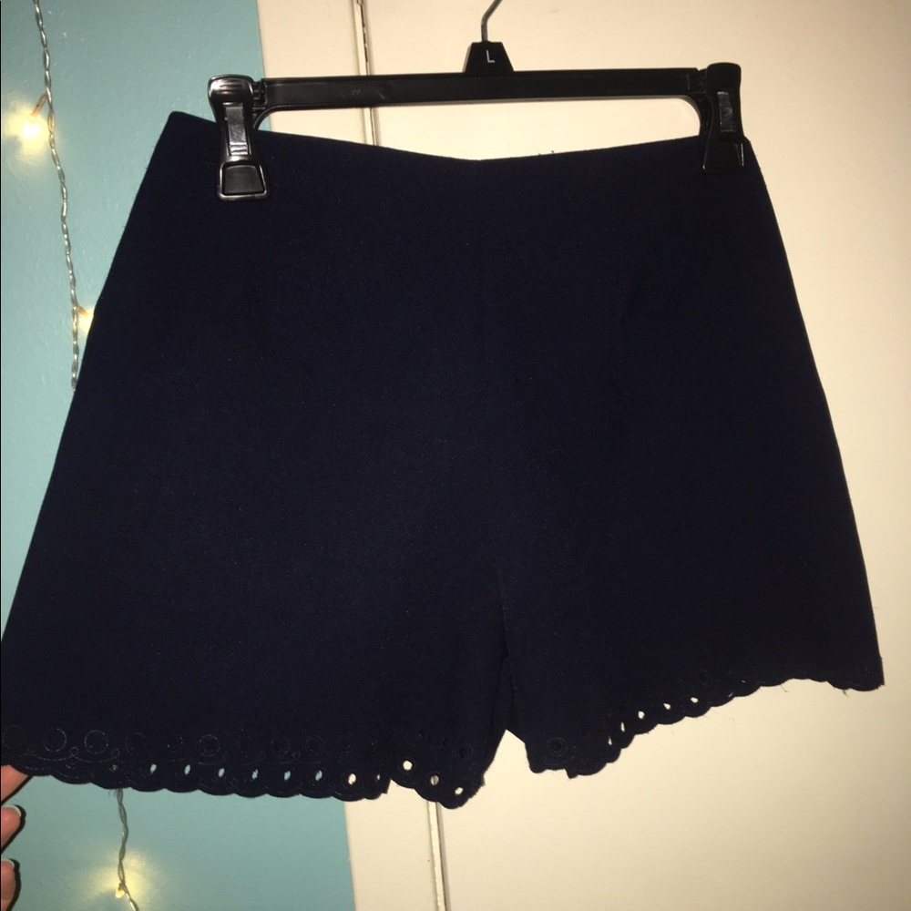 Navy Ruffle shorts
