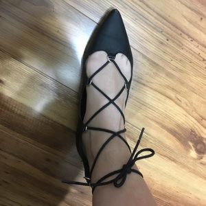 Topshop laced up pointed toe flats