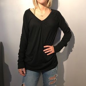 Black Tunic Sweater with Zippered Back!