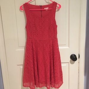 Coral lacy dress!