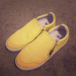 Cute yellow slip ons