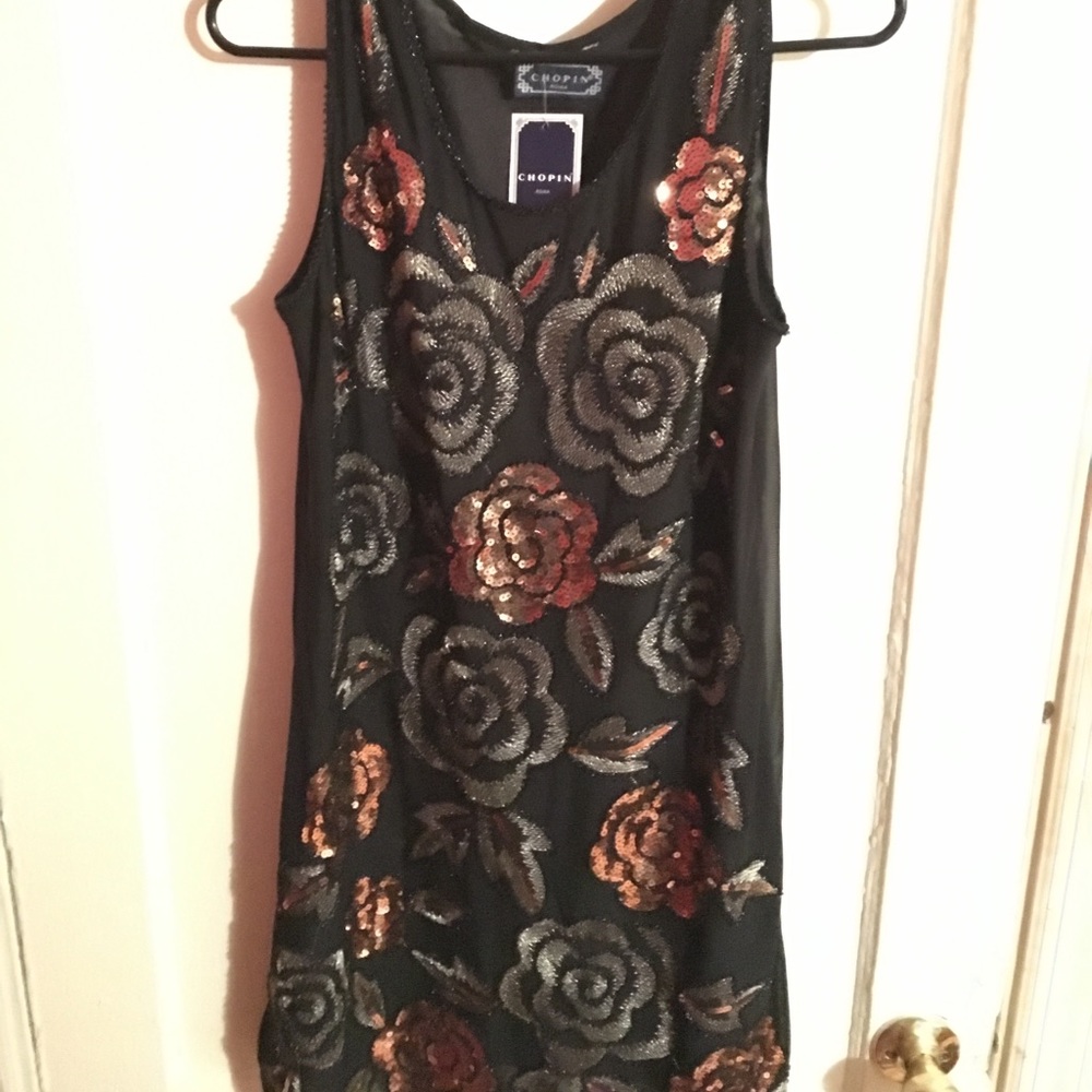 Black evening dress, handmade from Rome.