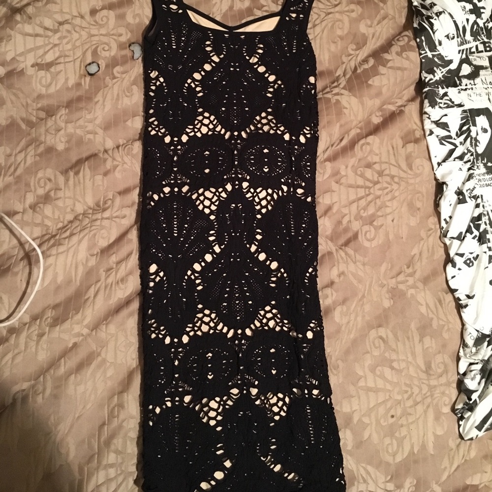 Black mini dress.