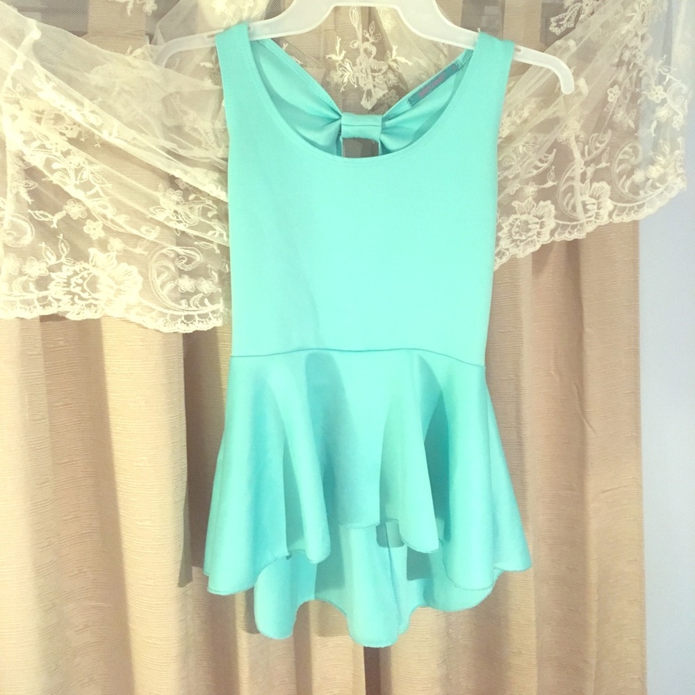 Blue Fit & Flare Top
