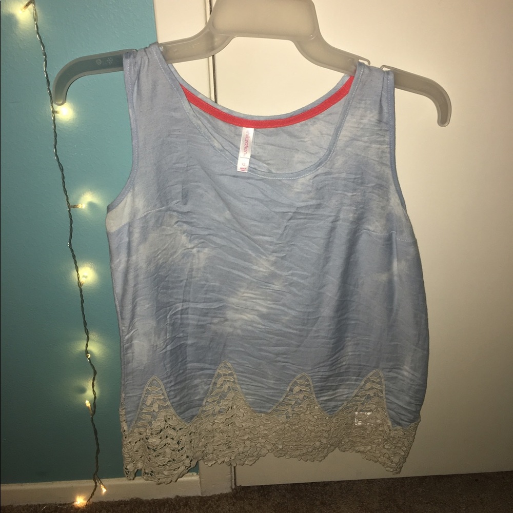 Light blue wash tank top