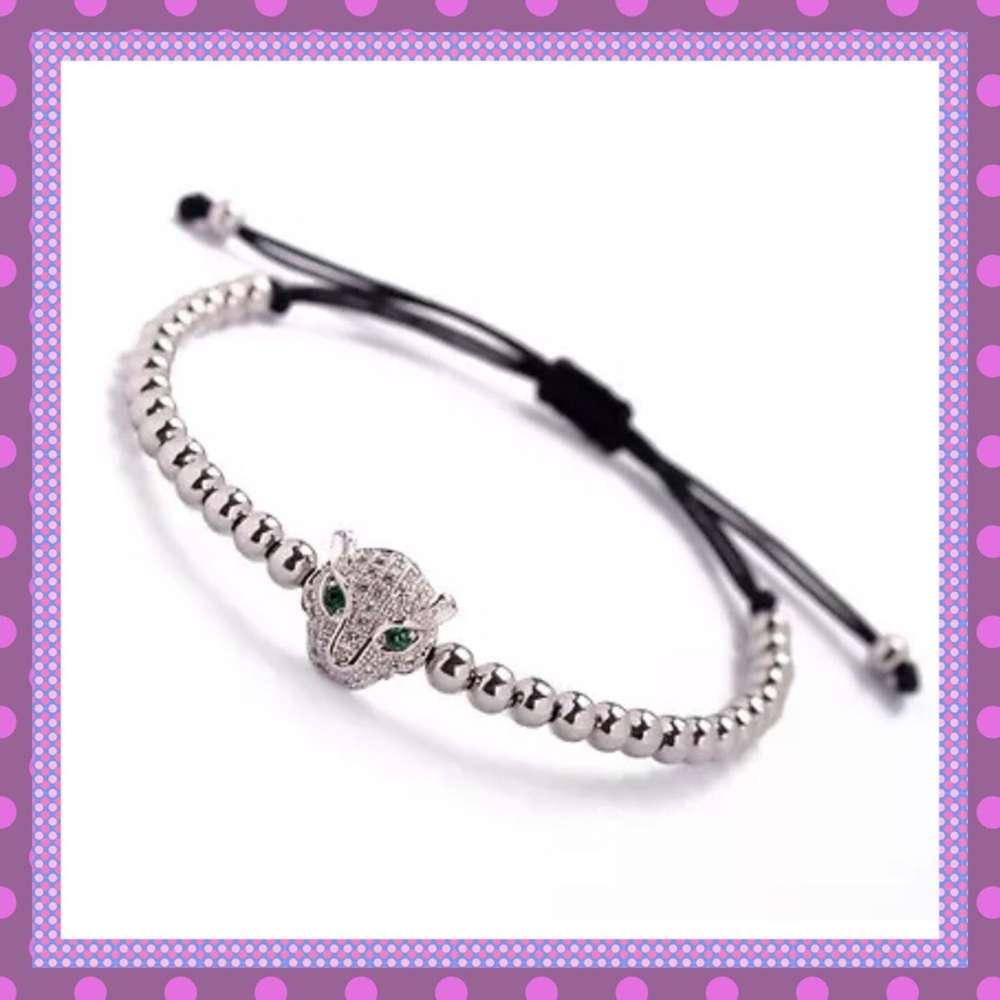 💚AMAZING Leopard Head Macrame Bracelet💚