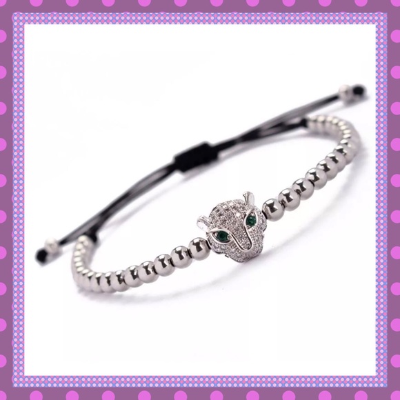 💚AMAZING Leopard Head Macrame Bracelet💚 - Picture 2 of 3