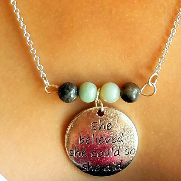 "She Believed She Could" Styrke Necklace - Picture 3 of 4