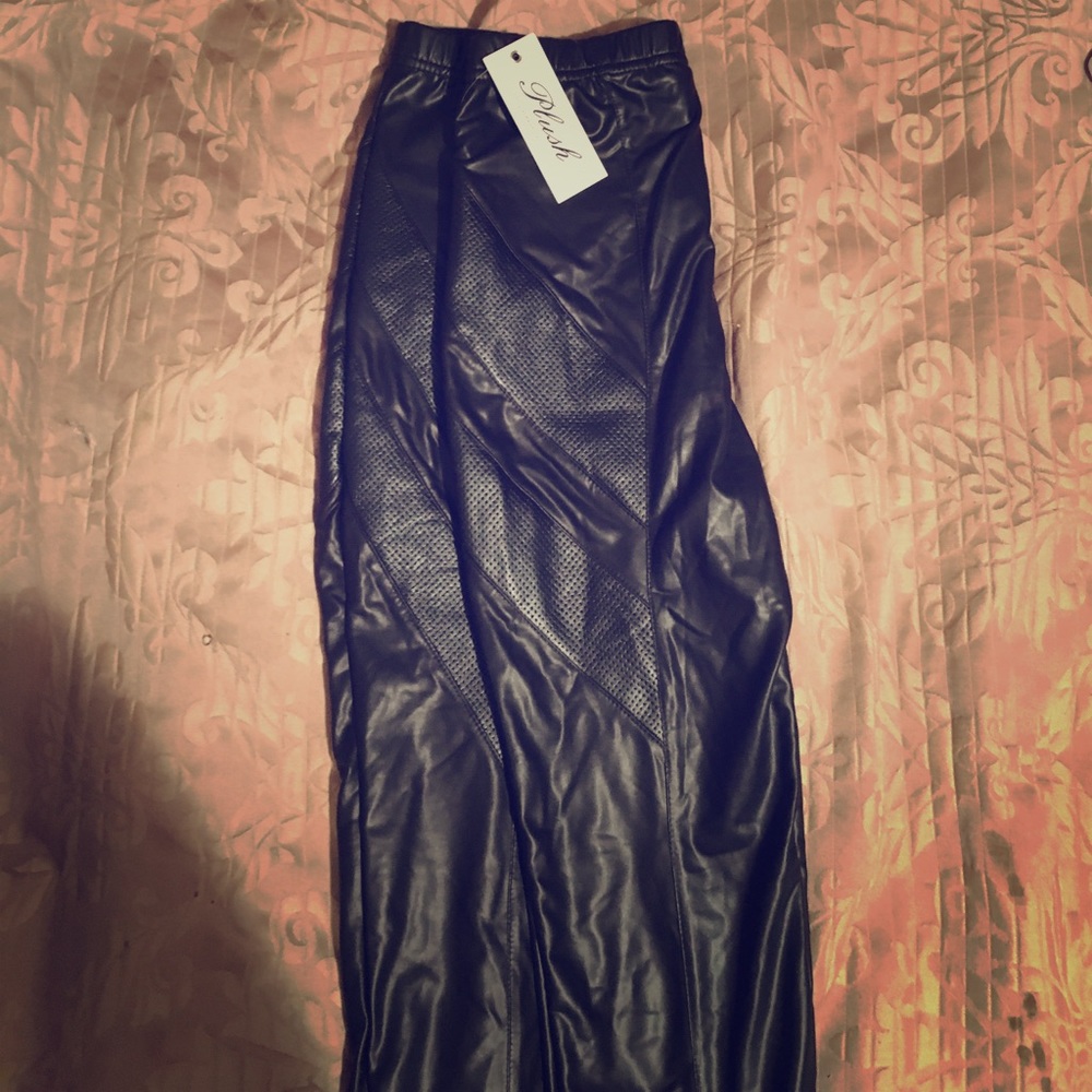 Black leather leggings.