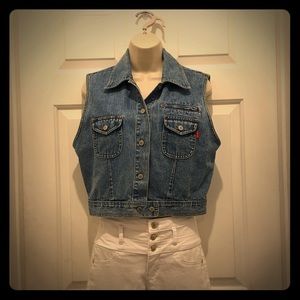 Esprit Denim Jean Vest sz Large Vintage