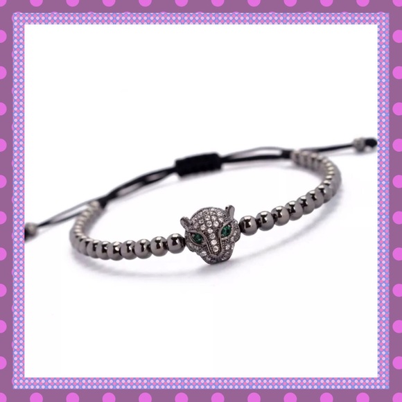 🖤LAST ONE🖤 Leopard Head Macrame Bracelet🖤 - Picture 2 of 3