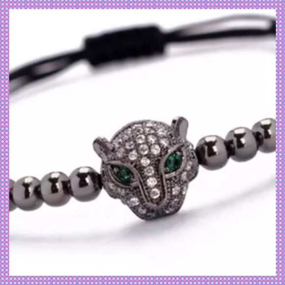 🖤LAST ONE🖤 Leopard Head Macrame Bracelet🖤 - Picture 3 of 3