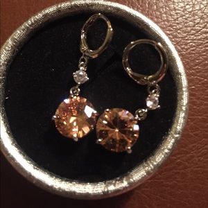 18K white gold filled topaz dangle earring